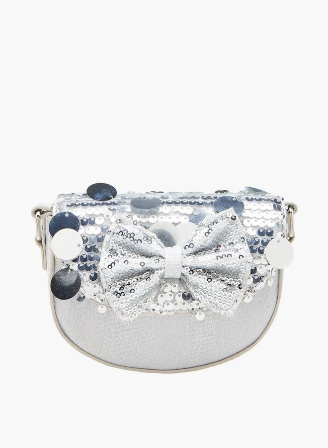 ديزني Minnie Mouse Bow Embellished Crossbody Bag with Flap Closure